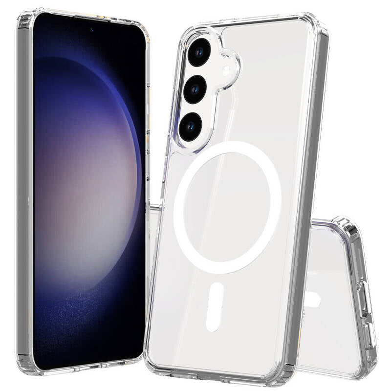 Cepax Embos Galaxy S25 Magsafe Şarj Özellikli Şeffaf Sert PC Telefon Kılıfı-1 Cepax Embos Galaxy S25 Magsafe Şarj Özellikli Şeffaf Sert PC Telefon Kılıfı-1